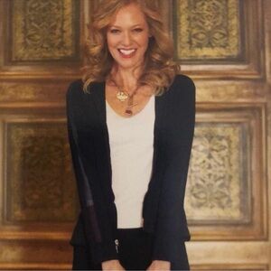 CAbi Athletic Navy Mesh Sleeve Zip-Up Jacket #576